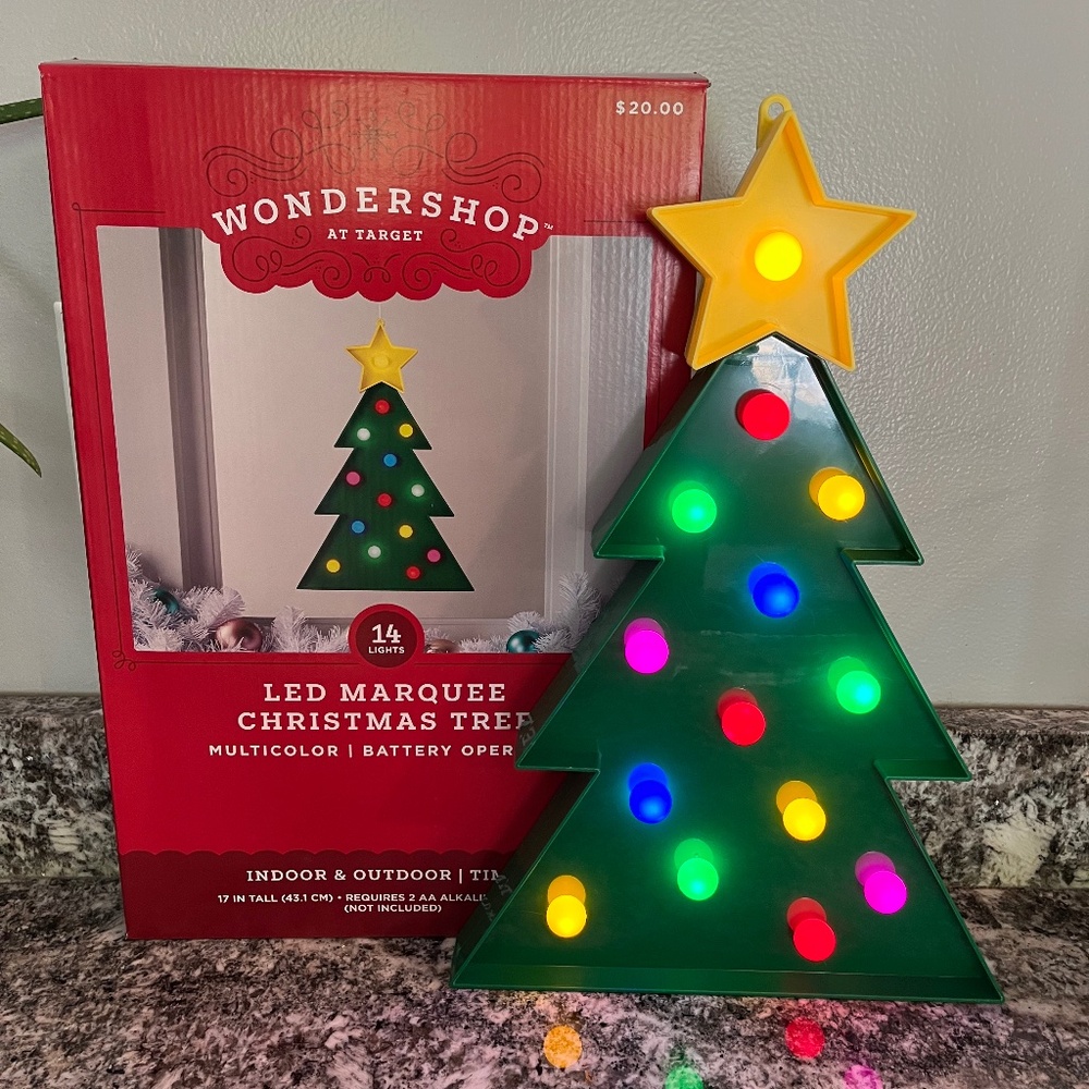 17" Marquee Christmas Tree Novelty Sculpture Light - Wondershop